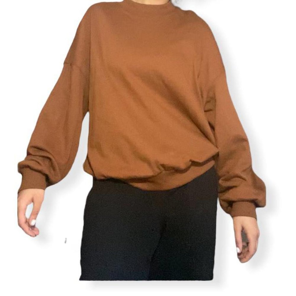 Extremely Comfy Soft Solid Brown Crewneck Sweatsh… - image 1
